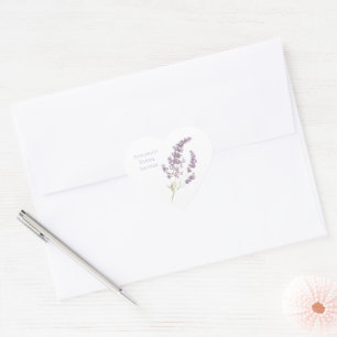 Sticker Cœur Jolie douche de mariée florale lavande