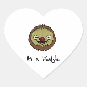 Sticker Cœur Jolie Sloth C'Est Un Style De Vie Drôle Amateurs D