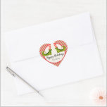 Sticker Cœur Jolly Christmas Elf Legs<br><div class="desc">Pieds elfes amusants portant des collants rayés rouge et ivoire et des bottes vertes avec des cloches de jingle, et vos détails de Noël de vacances en lettrage chic, ces stickers de forme COEUR sont beaux pour les faveurs de fête, les cadeaux, enveloppes d'invitation, cadeaux alimentaires faits maison et plus...</div>
