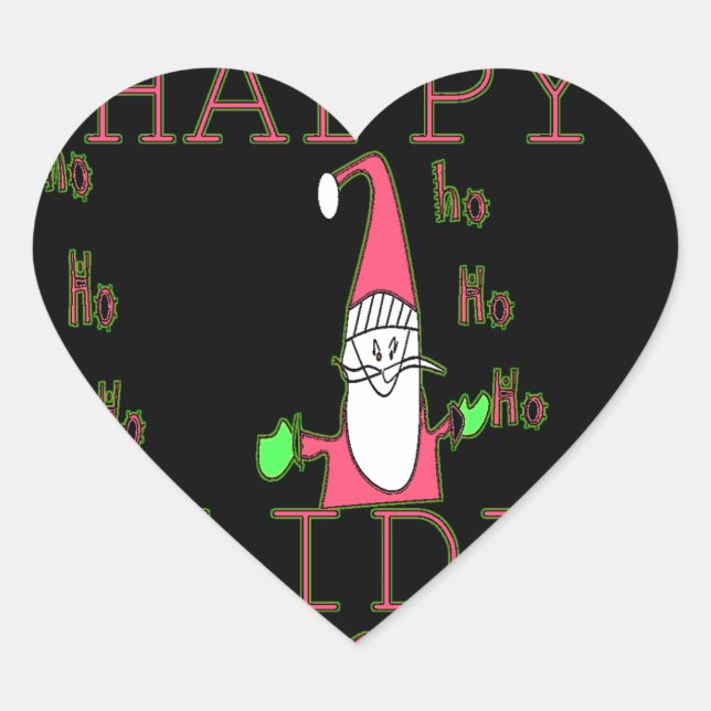 Sticker Cœur Jolly Mouse Père Noël : Une Illustration Fun Holid (Devant)