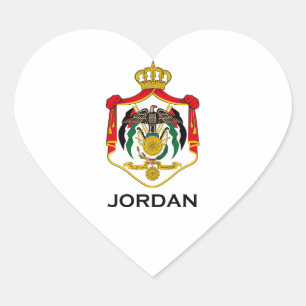 Sticker Cœur JORDANIE - emblème/drapeau/armoiries/symbole