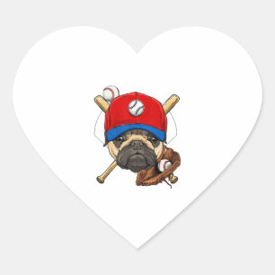 Sticker Cœur Joueur de baseball entraîneur Carlin Amoureux des