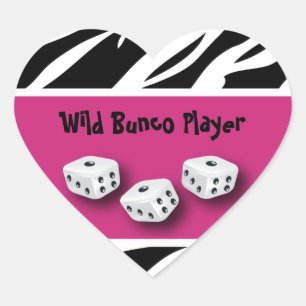 Sticker Cœur Joueur Zebra Poster de animal WIld Bunco