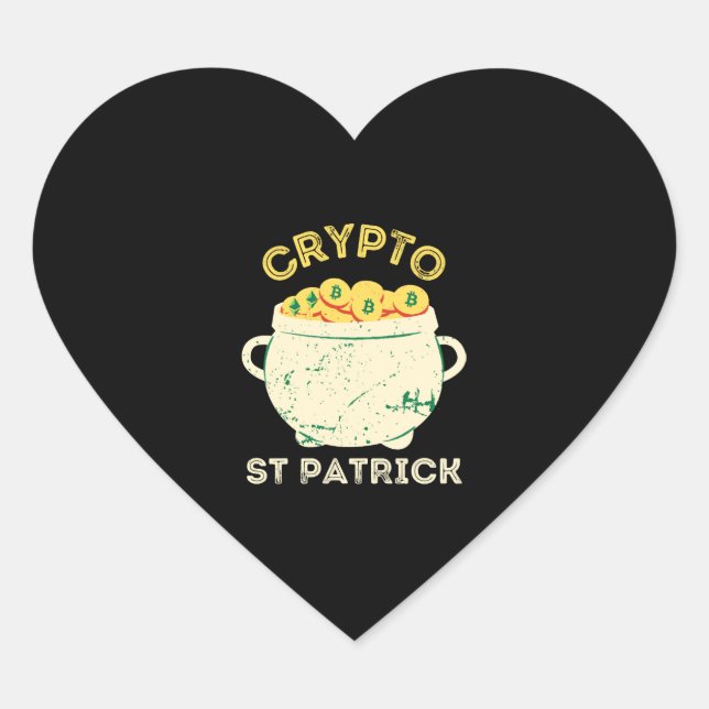 Sticker Cœur Jour de la Saint Patrick Crypto St Patrick (Devant)