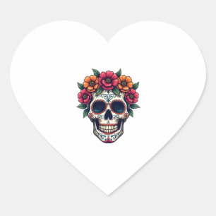 Sticker Cœur Jour du crâne de sucre mort � Dia de los Muertos S