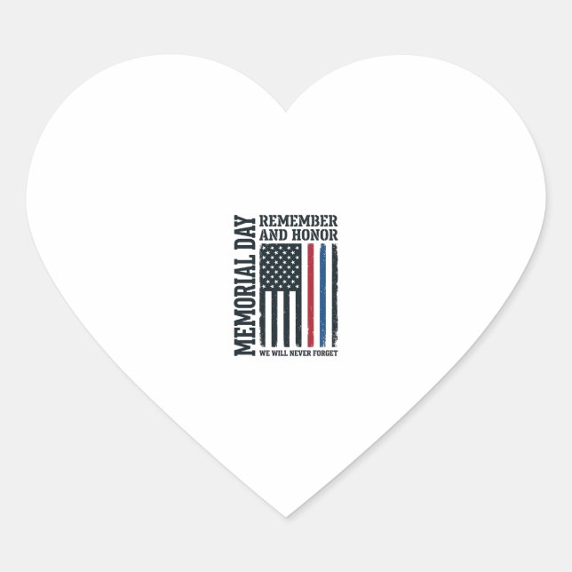 Sticker Cœur Jour du Souvenir Hommage et Tribut Vector Des (Devant)
