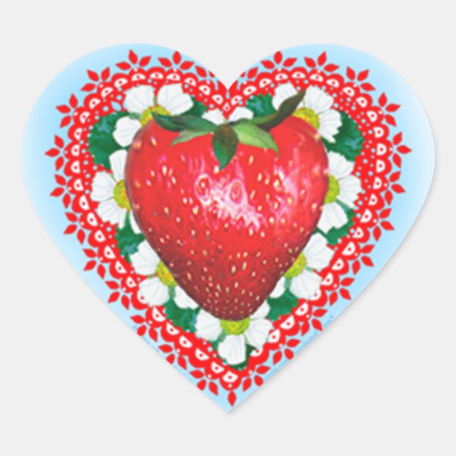 STICKER CŒUR JOURNÉE DE STRAWBERRY SWEETHEART VALENTINE (Devant)