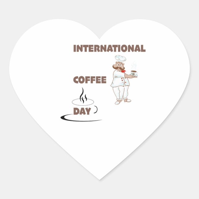 Sticker Cœur journée internationale du café (Devant)