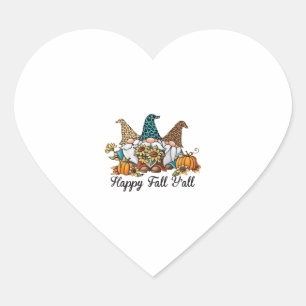 Sticker Cœur Joyeuse automne Y tous Gnome Leopard Citrouille Ch