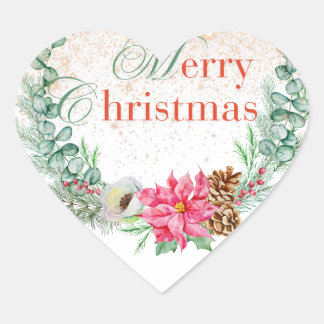 Sticker Cœur Joyeuse carte de Noël