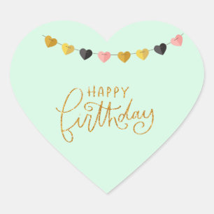 Sticker Cœur Joyeuse couleur de Monnaie Coeur d'Anniversaire po
