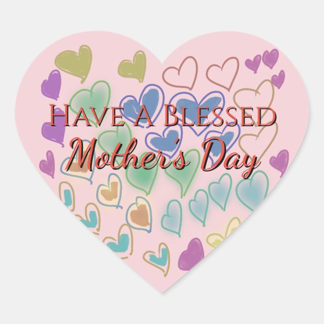 Sticker Cœur Joyeuse fête des Mères  (Devant)