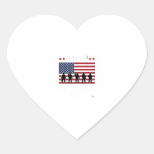 Sticker Cœur Joyeuse fête des vétérans Drapeau Silhouette Vecto