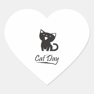 Sticker Cœur Joyeuse journée des chats
