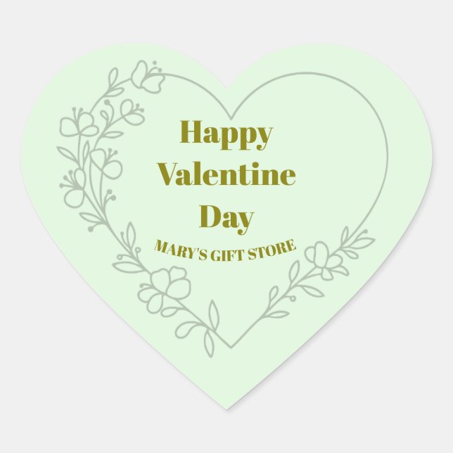 Sticker Cœur Joyeuse Saint-Valentin Nom de l'entreprise  Classi (Devant)