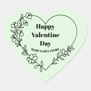 Sticker Cœur Joyeuse Saint-Valentin Nom de l'entreprise  Classi