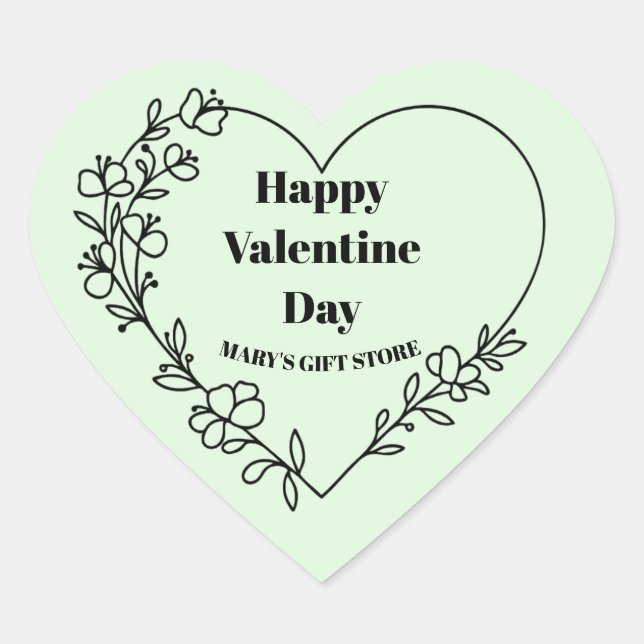 Sticker Cœur Joyeuse Saint-Valentin Nom de l'entreprise  Classi (Devant)