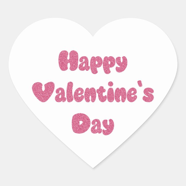 Sticker Cœur Joyeuse Saint-Valentin Paillettes (Devant)