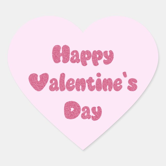 Sticker Cœur Joyeuse Saint-Valentin Paillettes (Devant)