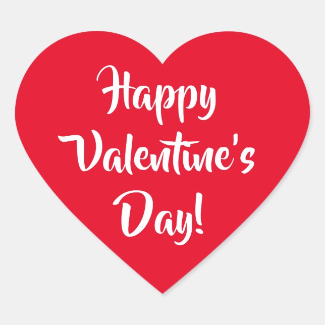 Sticker Cœur Joyeuse Saint-Valentin rouge (Devant)