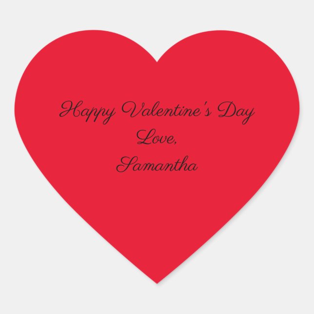 Sticker Cœur Joyeuse Saint-Valentin Rouge Personnaliser  (Devant)