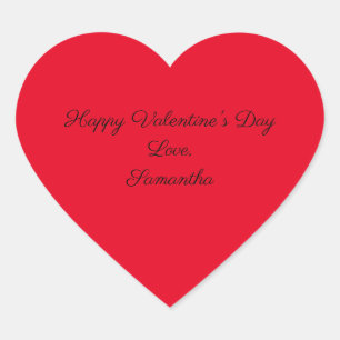 Sticker Cœur Joyeuse Saint-Valentin Rouge Personnaliser 