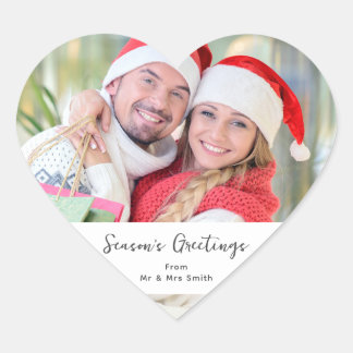 Sticker Cœur Joyeuses Fêtes - Une photo Noël