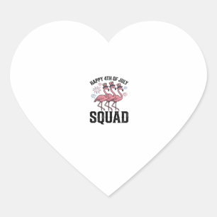 Sticker Cœur Joyeux 4 juillet Flamingo Squad Vector Design_1