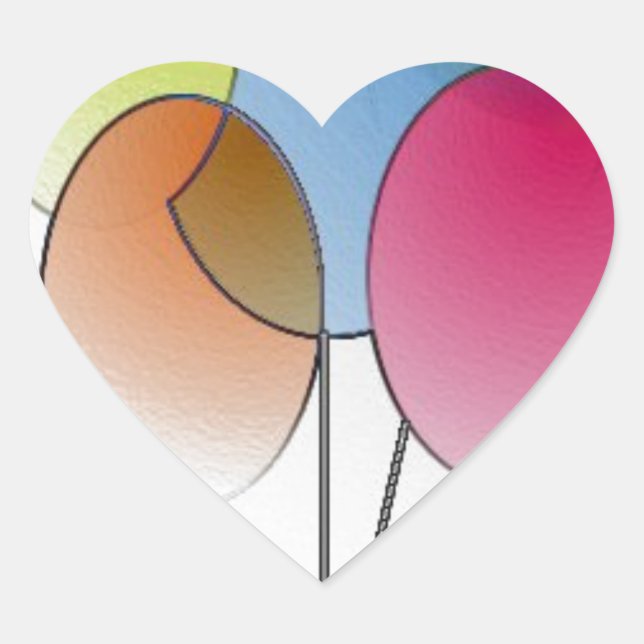 Sticker Cœur Joyeux anniversaire (Devant)