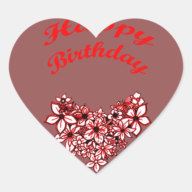 Sticker Cœur Joyeux anniversaire 2 (Devant)