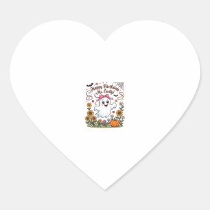 Sticker Cœur Joyeux Anniversaire Mme Emily Halloween Fantôme Ci