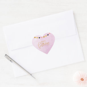 Sticker Cœur Joyeux anniversaire pour sa corde de coeur
