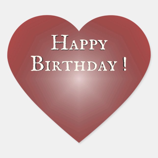 Sticker Cœur Joyeux anniversaire Red Heart Glow (Devant)