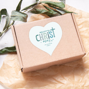 Sticker Cœur Joyeux Christ mas Christian Boho Nom de famille