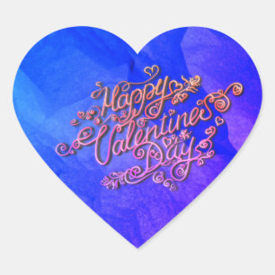 Sticker Cœur Joyeux coeur bleu de la Saint-Valentin