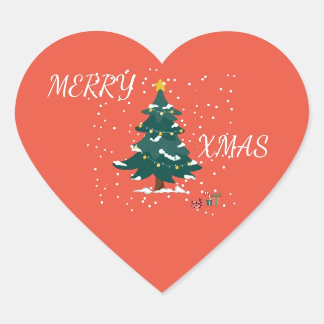 Sticker Cœur Joyeux Coeur de Noël (Devant)