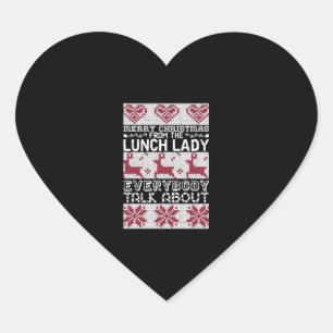 Sticker Cœur Joyeux Déjeuner de Noël Dame Tout Le Monde Parle D