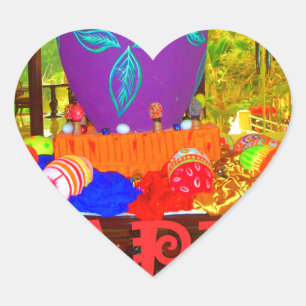 Sticker Cœur Joyeux Festival Printemps Pâques OEufs colorés Art