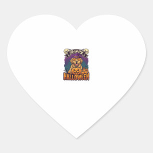 Sticker Cœur Joyeux Halloween Chapeau de Sorcière Citrouille Go