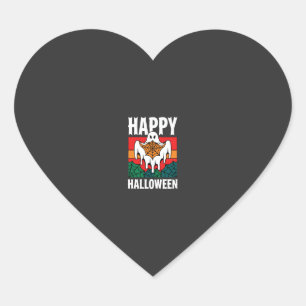 Sticker Cœur Joyeux Halloween Toile Araignée Fantôme Rétro