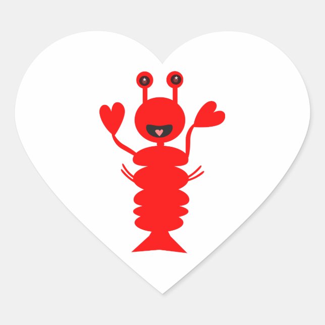 Sticker Cœur Joyeux homard (Devant)
