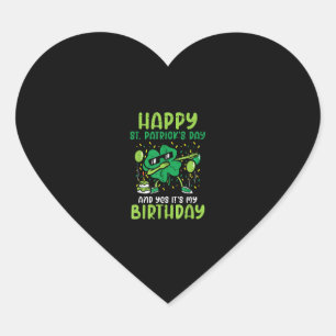 Sticker Cœur Joyeux Jour de la Saint Patrick Anniversaire Shamr