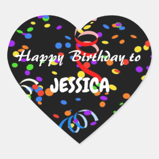 Sticker Cœur Joyeux Modèle d'anniversaire