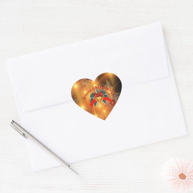 Sticker Cœur Joyeux Noël, (Enveloppe)