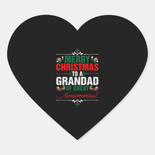 Sticker Cœur Joyeux Noël À Un Grand-Père De Grande Compréhensio