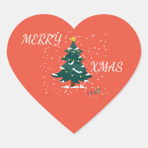 Sticker Cœur Joyeux Noël Coeur