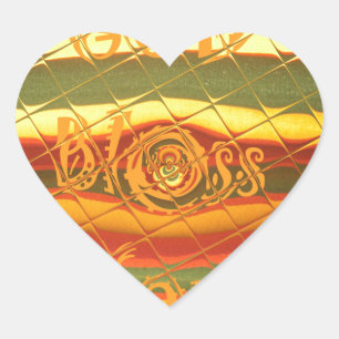 Sticker Cœur Joyeux Noël Dieu Béni Vous Couleurs Design