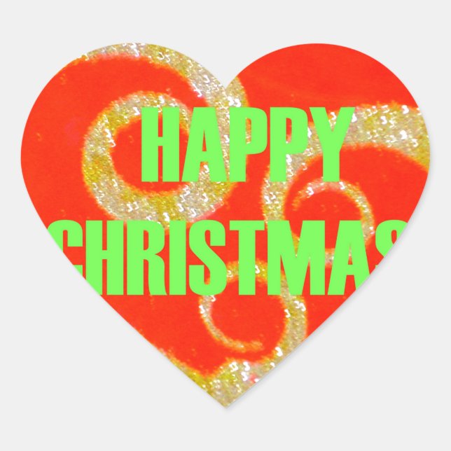 Sticker Cœur Joyeux Noël Golden Red Snowflex.jpg (Devant)