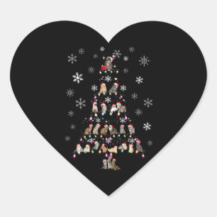 Sticker Cœur Joyeux Noël Joli sapin de Noël en chats