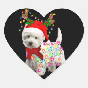 Sticker Cœur Joyeux Noël Noël Westin Dog Reindeer Cosplay